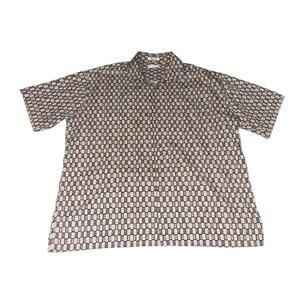 Men's XL Camp Shirt Vintage Pierre Cardin Hawaiian Style Tribal Made in Korea